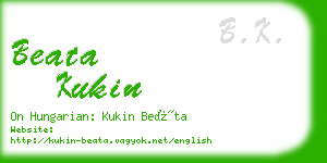 beata kukin business card